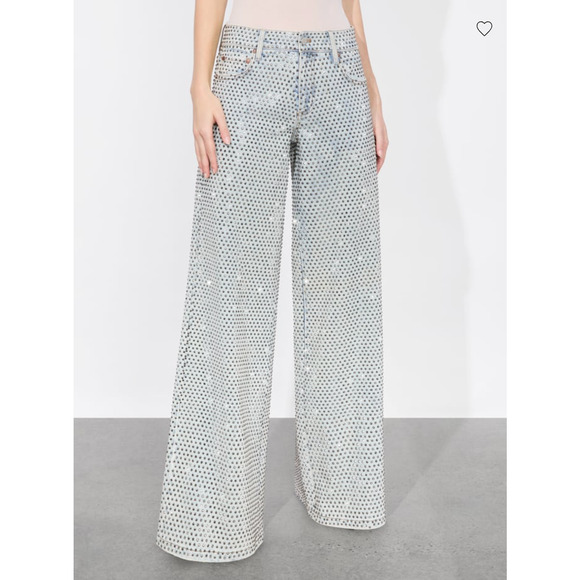 Alice + Olivia TRISH EMBELLISHED JEAN US 26 New with Tags - Picture 1 of 10